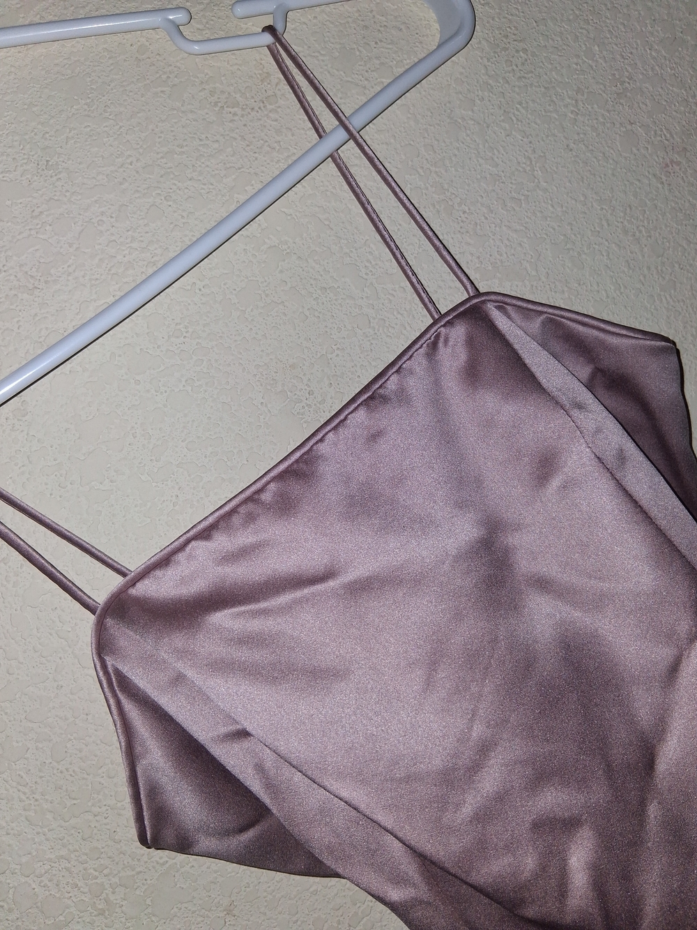 Donna Ricco Dusty Mauve Satin Double Strap Dress